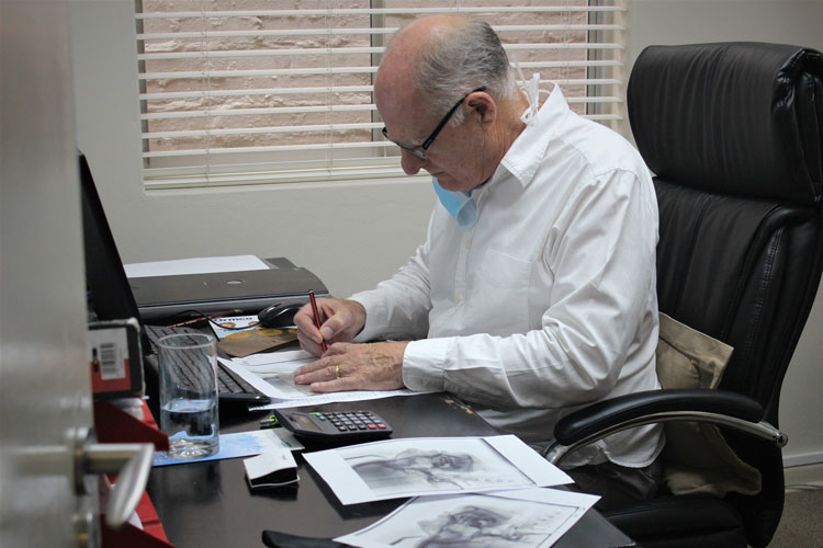 Dr Tindall at work